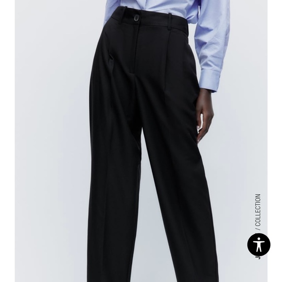 Zara Menswear Style Straight Leg Wide Leg Front Pleat Trousers - Picture 2 of 10